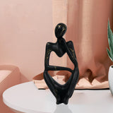 Maxbell Abstract Thinker Statue Resin Ornament for Restaurant Holiday Decorations Thinking Left