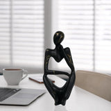 Maxbell Abstract Thinker Statue Resin Ornament for Restaurant Holiday Decorations Thinking Left