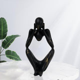 Maxbell Abstract Thinker Statue Resin Ornament for Restaurant Holiday Decorations Right Left