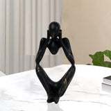 Maxbell Abstract Thinker Statue Resin Ornament for Restaurant Holiday Decorations Right Left