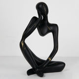 Maxbell Abstract Thinker Statue Collectible Ornament for Living Room Desk Decoration Left