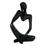 Maxbell Abstract Thinker Statue Collectible Ornament for Living Room Desk Decoration Left