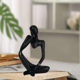 Maxbell Abstract Thinker Statue Collectible Ornament for Living Room Desk Decoration Left