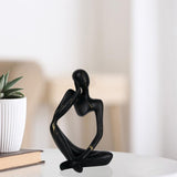 Maxbell Abstract Thinker Statue Collectible Ornament for Living Room Desk Decoration Left