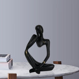 Maxbell Abstract Thinker Statue Collectible Ornament for Living Room Desk Decoration Left