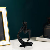 Maxbell Abstract Thinker Statue Collectible Ornament for Living Room Desk Decoration Left