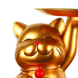 Maxbell Cat Statue Desk Storage Tray Sculpture for Bedroom Entrance Decoration Gold