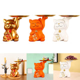 Maxbell Cat Statue Desk Storage Tray Sculpture for Bedroom Entrance Decoration Gold