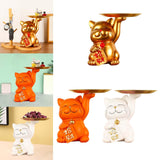 Maxbell Cat Statue Desk Storage Tray Sculpture for Bedroom Entrance Decoration Gold