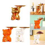 Maxbell Cat Statue Desk Storage Tray Sculpture for Bedroom Entrance Decoration Gold