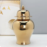 Maxbell Traditional Ceramic Ginger Jar Flower Vase with Lid Porcelain Jar