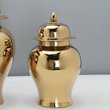 Maxbell Traditional Ceramic Ginger Jar Flower Vase with Lid Porcelain Jar