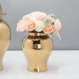 Maxbell Traditional Ceramic Ginger Jar Flower Vase with Lid Porcelain Jar