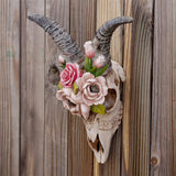 Maxbell 3D Longhorn Sheep Head Skull Sculpture Decor Ornament Animal Wall Hanging