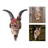 Maxbell 3D Longhorn Sheep Head Skull Sculpture Decor Ornament Animal Wall Hanging