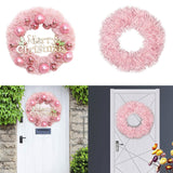 Maxbell Artificial Flowers Garland Holiday Hanging Home Festive Wreath Christmas 30cm with Ball