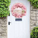 Maxbell Artificial Flowers Garland Holiday Hanging Home Festive Wreath Christmas 30cm with Ball