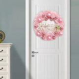 Maxbell Artificial Flowers Garland Holiday Hanging Home Festive Wreath Christmas 30cm with Ball