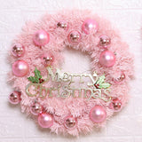 Maxbell Artificial Flowers Garland Holiday Hanging Home Festive Wreath Christmas 30cm with Ball
