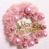 Maxbell Artificial Flowers Garland Holiday Hanging Home Festive Wreath Christmas 30cm with Ball