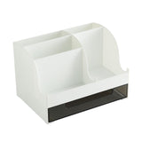 Maxbell Desktop Cosmetic Storage Box Organizer with Drawer for Dresser Bedroom White