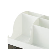 Maxbell Desktop Cosmetic Storage Box Organizer with Drawer for Dresser Bedroom White