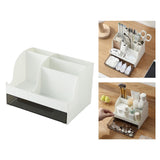 Maxbell Desktop Cosmetic Storage Box Organizer with Drawer for Dresser Bedroom White