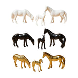 Maxbell 3Pcs Resin Small Horse Miniatures Figurines Micro Animal Statues for Desktop White