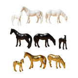 Maxbell 3Pcs Resin Small Horse Miniatures Figurines Micro Animal Statues for Desktop White