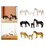Maxbell 3Pcs Resin Small Horse Miniatures Figurines Micro Animal Statues for Desktop White