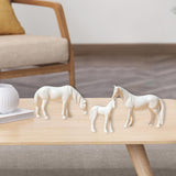 Maxbell 3Pcs Resin Small Horse Miniatures Figurines Micro Animal Statues for Desktop White