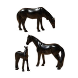 Maxbell 3Pcs Resin Small Horse Miniatures Figurines Micro Animal Statues for Desktop Black