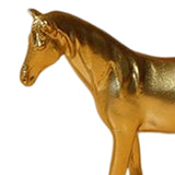 Maxbell 3Pcs Resin Small Horse Miniatures Figurines Micro Animal Statues for Desktop Gold