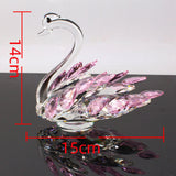 Maxbell Crystal Figurines Swan Decor Statue Free Standing for Wedding Birthday Pink