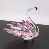 Maxbell Crystal Figurines Swan Decor Statue Free Standing for Wedding Birthday Pink