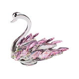 Maxbell Crystal Figurines Swan Decor Statue Free Standing for Wedding Birthday Pink