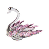 Maxbell Crystal Figurines Swan Decor Statue Free Standing for Wedding Birthday Pink