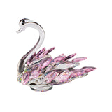 Maxbell Crystal Figurines Swan Decor Statue Free Standing for Wedding Birthday Pink