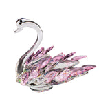 Maxbell Crystal Figurines Swan Decor Statue Free Standing for Wedding Birthday Pink