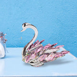 Maxbell Crystal Figurines Swan Decor Statue Free Standing for Wedding Birthday Pink