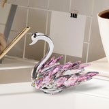 Maxbell Crystal Figurines Swan Decor Statue Free Standing for Wedding Birthday Pink