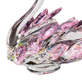 Maxbell Crystal Figurines Swan Decor Statue Free Standing for Wedding Birthday Pink