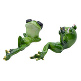 Maxbell 2 Pieces Funny Couple Frog Figurines Animal Statue Resin Desktop Decoration