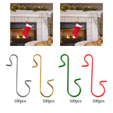 Maxbell 100x Christmas Ornament Hooks Christmas Tree Hangers Heavy Duty Home Silver