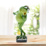 Maxbell Modern Frog Figurine Desktop Bookshelf Craft for Gift Restaurant Holiday