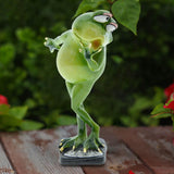 Maxbell Modern Frog Figurine Desktop Bookshelf Craft for Gift Restaurant Holiday
