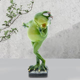 Maxbell Modern Frog Figurine Desktop Bookshelf Craft for Gift Restaurant Holiday