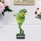 Maxbell Modern Frog Figurine Desktop Bookshelf Craft for Gift Restaurant Holiday