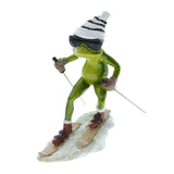 Maxbell Couple Frog Statue Tabletop Ornament Resin Skiing Frog Figurines Home Decor