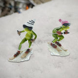 Maxbell Couple Frog Statue Tabletop Ornament Resin Skiing Frog Figurines Home Decor